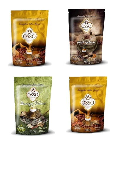 Osso Kahve 4 Lü Set ( 2 Osmanlı Kahve - 1 Menengiç Kahvesi - 1 Dibek Kahvesi ) ürün görseli 1
