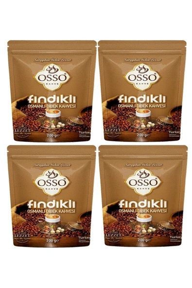 OSSO KAHVE OSSO FINDIKLI OSMANLI DİBEK KAHVESİ 4x200gr ürün görseli 1