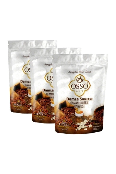 OSSO KAHVE Osso Damla Sakızlı Dibek Kahvesi 200 gr X 3 Adet ürün görseli 1
