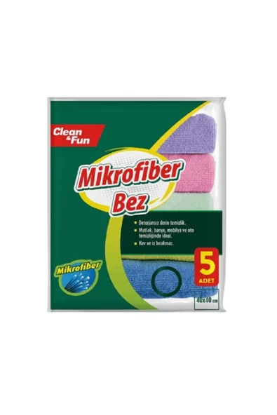 clean & fun Mikrofiber Temizlik Bezi 5'li ürün görseli 1