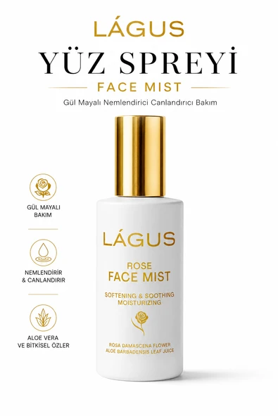 Yüz Spreyi Face Mist LAGUS Gül Mayalı Nemlendirici Canlandırıcı Bakım ürün görseli 1