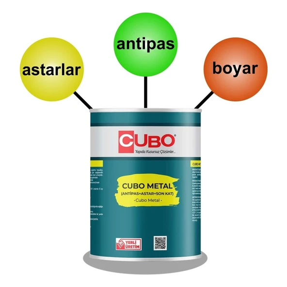 Cubo Metal Pas Boyası Beyaz 2,5 Litre - Resim 2