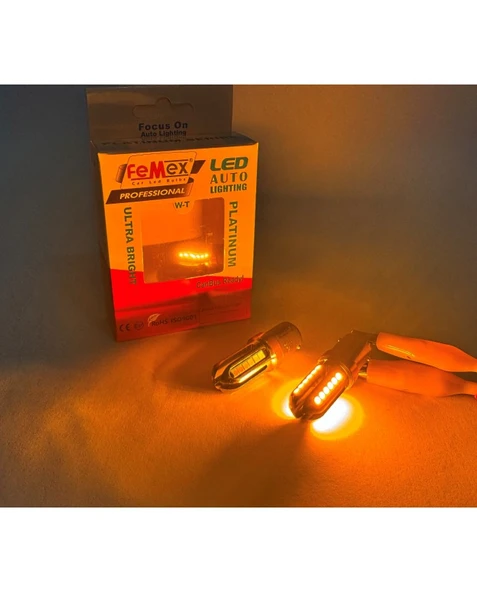 FEMEX Platinum Çift Duy P21W 1157 15W Turuncu Led Ampul FEMEX ürün görseli 1