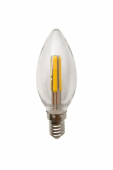 Ledolet E14 Led 4W (45W) Filamentlı Rustik Ampul – Sarı Işık Kırılmaz Gövde, Dekoratif Mum Lamba ürün görseli 1