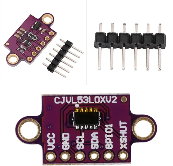 VL53L0X V2 Lazer ToF Mesafe Sensörü Modülü - 2M Hassas Ölçüm I2C ürün görseli 1