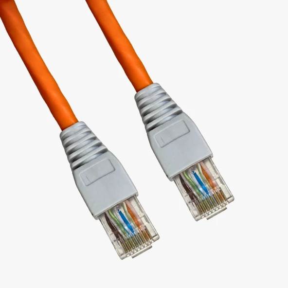Cat6 Patch Kablo 7 Metre U/UTP LSZH %100 Saf Bakır CU/CU 1 Gigabit - Turuncu ürün görseli 1