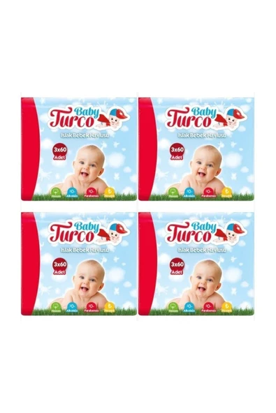 Baby Turco Islak Havlu Mendil Klasik 12x 60=720 Yaprak 5861995 ürün görseli 1