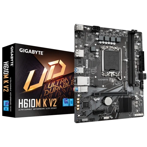GIGABYTE H610M K V2, rev.1.0, 2xDDR5, M.2, DP, HDMI, 12-13.Nesil, LGA1700 Soket, Anakart ürün görseli 1