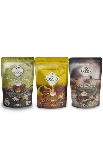 OSSO KAHVE Osso 3'lü Paket (dibek,menengiç,osmanlı) Kahve 200 Gr ürün görseli 1