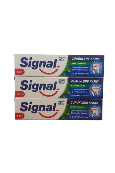 Signal SİGNAL ÇÜRÜKLERE KARŞI NANE FERAHLIĞI 100 ML DİŞ MACUNU X 3 ADET ürün görseli 1