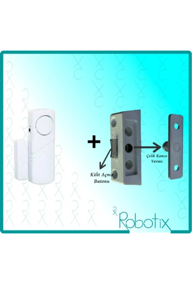 ROBOTİX RB-4444 Beyaz Kapı Pencere Alarmı + Kapı Pencere Kilidi ürün görseli 1