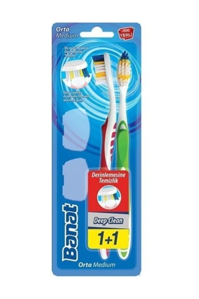 Banat Deep Clean Derinlemesine Temizlik Diş Fırçası 1+1 Orta ürün görseli 1