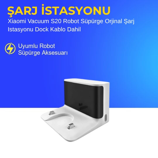 Xiaomi Vacuum S20 Robot Süpürge Orjinal Şarj Istasyonu Dock Kablo Dahil ürün görseli 1