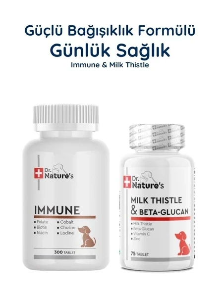 Köpek Immune Multivitamin 300 Tablet + Milk Thistle Seti – Bağışıklık ve Karaciğer Destek Paketi ürün görseli 1