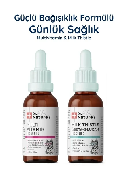 Kedi Multivitamin + Milk Thistle Seti – Günlük Vitamin ve Karaciğer Destek Paketi ürün görseli 1