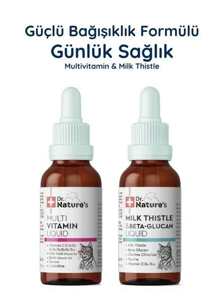 Kedi Multivitamin + Milk Thistle Seti – Günlük Vitamin ve Karaciğer Destek Paketi ürün görseli 1