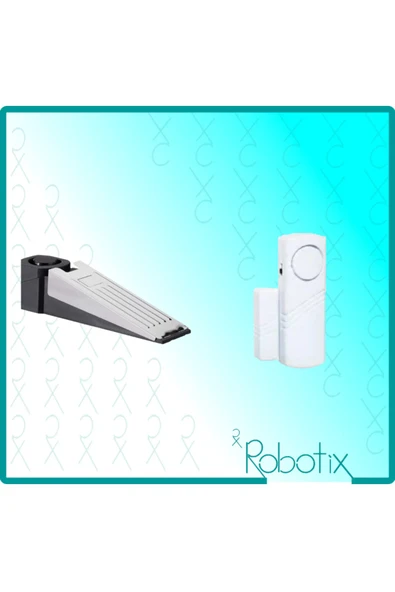 ROBOTİX RB-MKA+RB-4444 Alarmlı Kapı Takozu + Beyaz Kapı Pencere Alarmı ürün görseli 1
