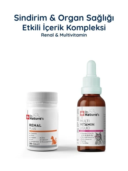 Kedi Renal Destek + Multivitamin Seti – Böbrek ve Günlük Vitamin Destek Paketi ürün görseli 1