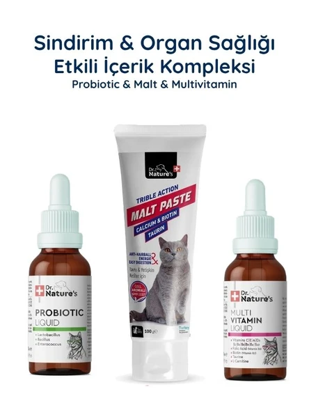 Kedi Probiyotik + Multivitamin + Malt Macunu Seti – Sindirim ve Günlük Sağlık Destek Paketi ürün görseli 1