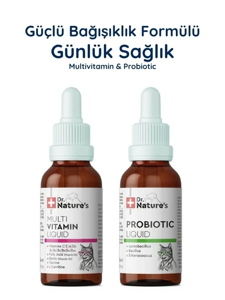 Kedi Multivitamin + Probiyotik Damla Seti – Günlük Sağlık ve Sindirim Destek Paketi ürün görseli 1