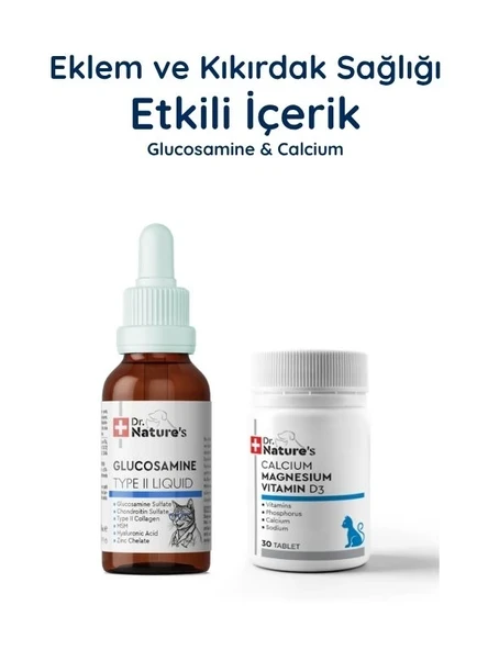 Kedi Glukozamin Damla + Kalsiyum Magnesium D3 Seti – Eklem ve Kemik Destek Paketi ürün görseli 1
