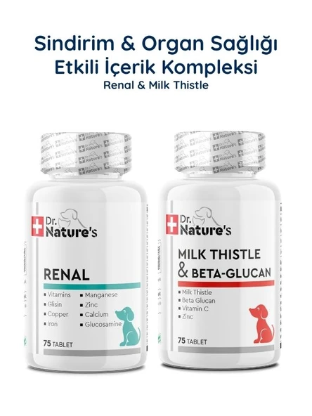 Köpek Renal 75 Tablet + Milk Thistle 75 Tablet Seti – Böbrek ve Karaciğer Destek Paketi ürün görseli 1