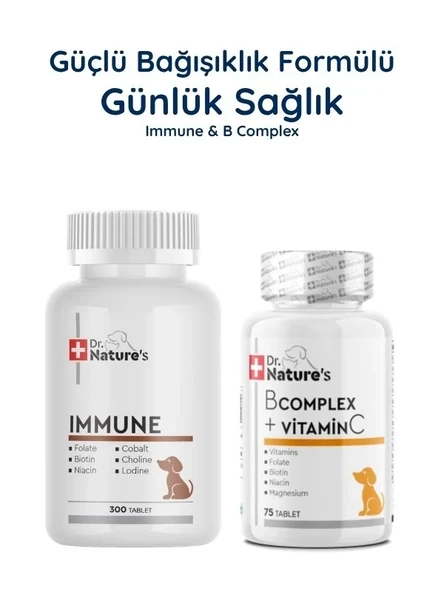 Köpek Immune Multivitamin 300 Tablet + B Complex Seti – Günlük Vitamin ve Enerji Destek Paketi ürün görseli 1