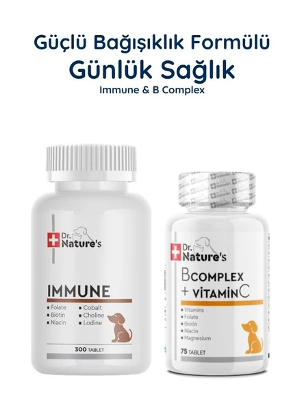 Köpek Immune Multivitamin 300 Tablet + B Complex Seti – Günlük Vitamin ve Enerji Destek Paketi ürün görseli 1