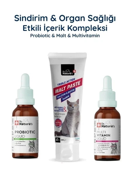 Kedi Probiyotik + Multivitamin + Malt Macunu Seti – Sindirim ve Günlük Sağlık Destek Paketi ürün görseli 1