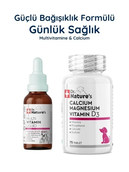 Köpek Immune Multivitamin + Kalsiyum Magnesium D3 Seti – Bağışıklık ve Kemik Destek Paketi ürün görseli 1