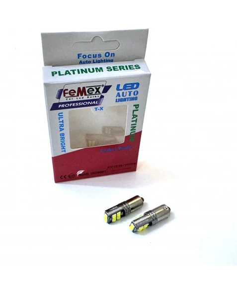 FEMEX Platinum Beyaz H21W BAY9S 10 Smd 3030 Chip Led Ampul  FEMEX ürün görseli 1