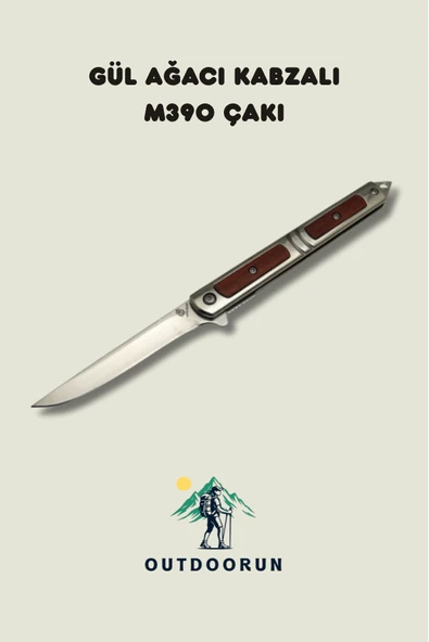 Gül Ağacı Gövdeli M390 Outdoour Çakı - 21 cm ürün görseli 1