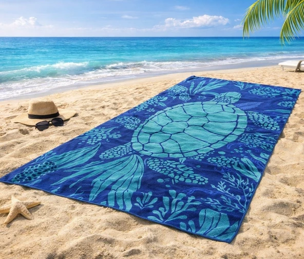Özdilek Nice Plaj Havlusu (70x150)-Ocean Turtle ürün görseli 1