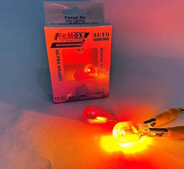 Femex Diadem Turuncu T20 W21W 7440 7443 Tek Duy Çit Duy Sinyal Gündüz Aydınlatma ürün görseli 1