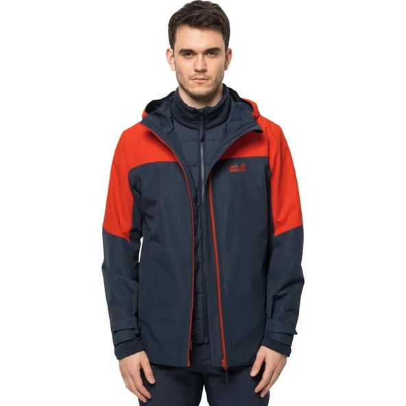 Jack Wolfskin Glaabach 3IN1 Jacket Mont Turuncu - Resim 8