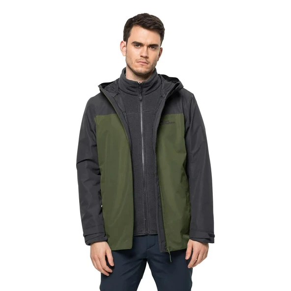 Jack Wolfskin Taubenberg 3IN1 Jacket Mont Yeşil - Resim 8