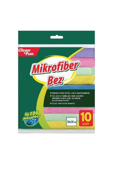 clean & fun Mikrofiber Temizlik Bezi 30x30 10'lu ürün görseli 1