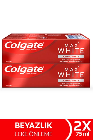 Colgate Max White Kalıcı Beyazlık Beyazlatıcı Diş Macunu 75 ml x2 Adet ürün görseli 1