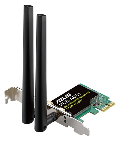 ASUS PCE-AC51 Kablosuz-AC750 Çift Bant PCI-E Adaptörü  Kablosuz adaptör ürün görseli 1