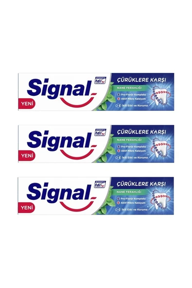 Signal Çürüklere Karşı Karşı Koruma Diş Macunu Nane Ferahlığı 50ml 3 Adet ürün görseli 1