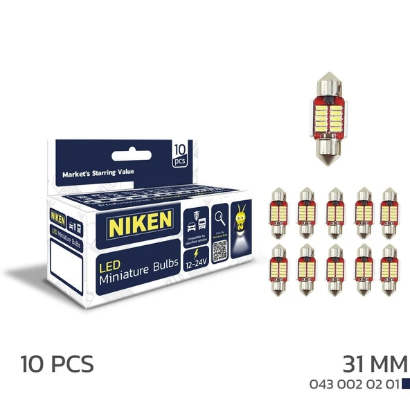 Sofit Led Ampul 31mm -Beyaz Canbus (10 Adet) ürün görseli 1