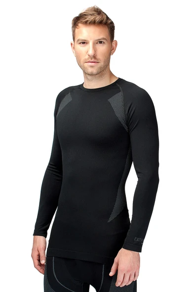 Thermoform Seamless Termal Sweatshirt Siyah - Resim 2