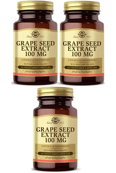 Solgar Grape Se Ed Extract 100 mg 30 Kapsül 3 Adet ürün görseli 1