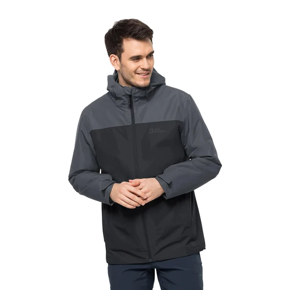 Jack Wolfskin Taubenberg 3IN1 Jacket Mont Antrasit - Resim 5
