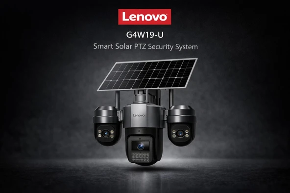 LENOVO G4W19-U (W14C-Z-U) 9MP 3 Lensli 4K Ultra HD 4G SOLAR Kamera Dual PTZ AOV ürün görseli 1