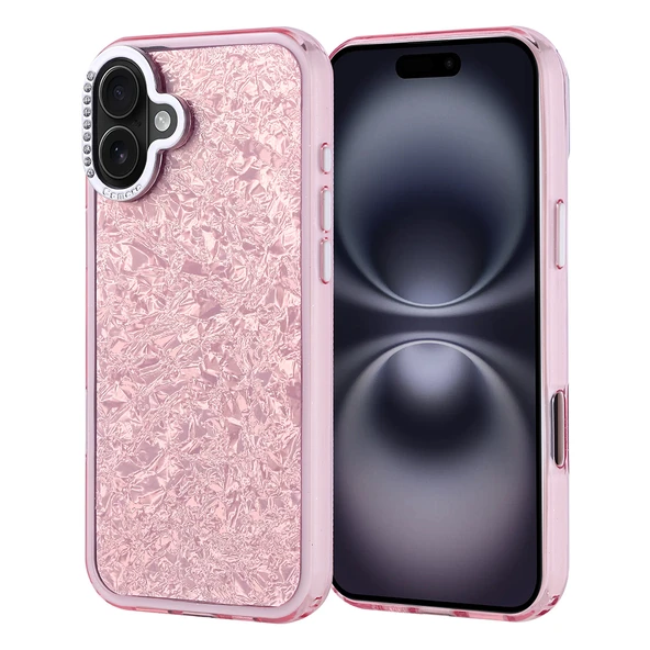 iPhone 16 Plus Kılıf Taşlı Tasarımlı Kapi Kılıf - Resim 6
