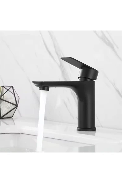 Siyah Lavabo Bataryası Pirinç Döküm Lavabo Musluğu ürün görseli 1