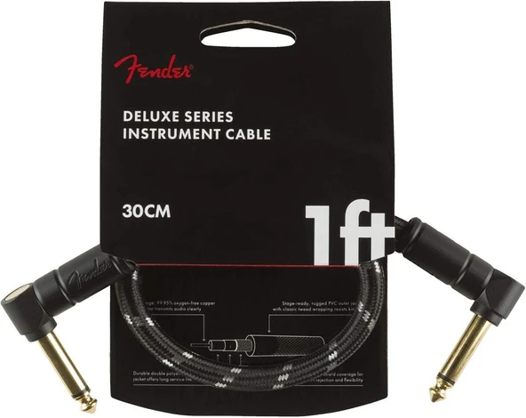 Fender Deluxe L Uç 30cm Siyah Tweed Enstrüman Kablo ürün görseli 1
