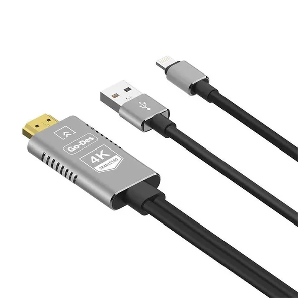 Go Des GD-8278 Lightning HDTV Kablo Siyah ürün görseli 1