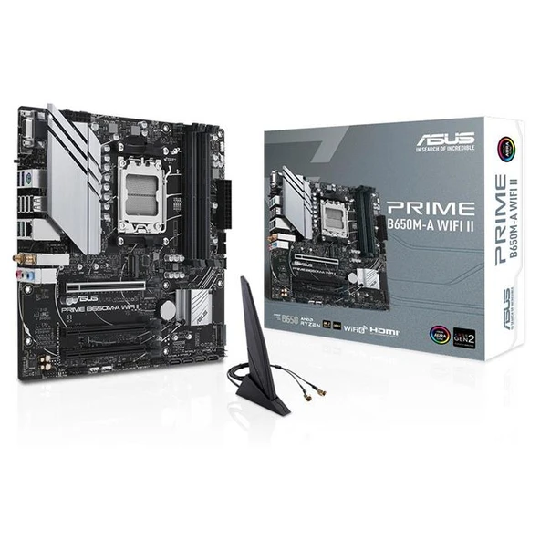 Asus Prıme B650M-A Wıfı Iı Ddr5 6400Mhz(Oc) M.2 Matx Am5 Anakart ürün görseli 1